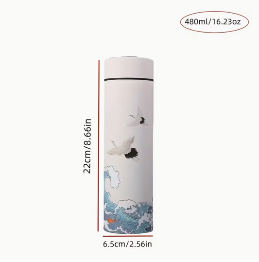 Termo de té Blanco con pantalla LED y display medidor de temperatura