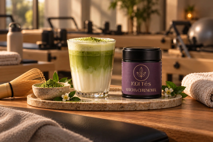 Matcha latte en una experiencia wellness