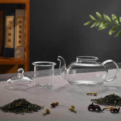 Tetera de Vidrio Transparente de Borosilicato. 1.000 ml