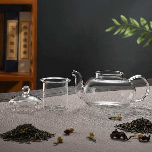 Tetera de Vidrio Transparente de Borosilicato. 1.000 ml