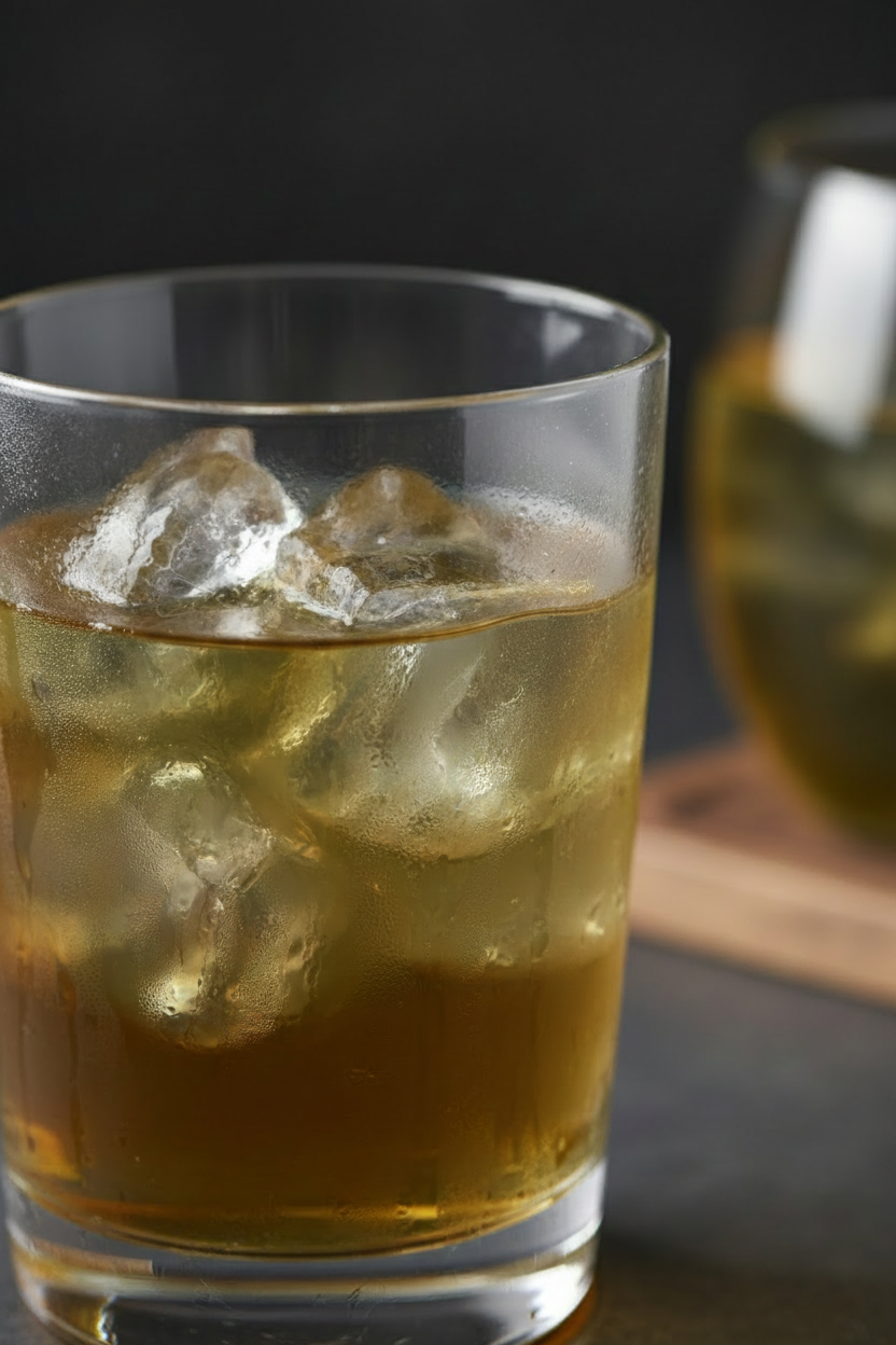 Té cold brew servido con hielo