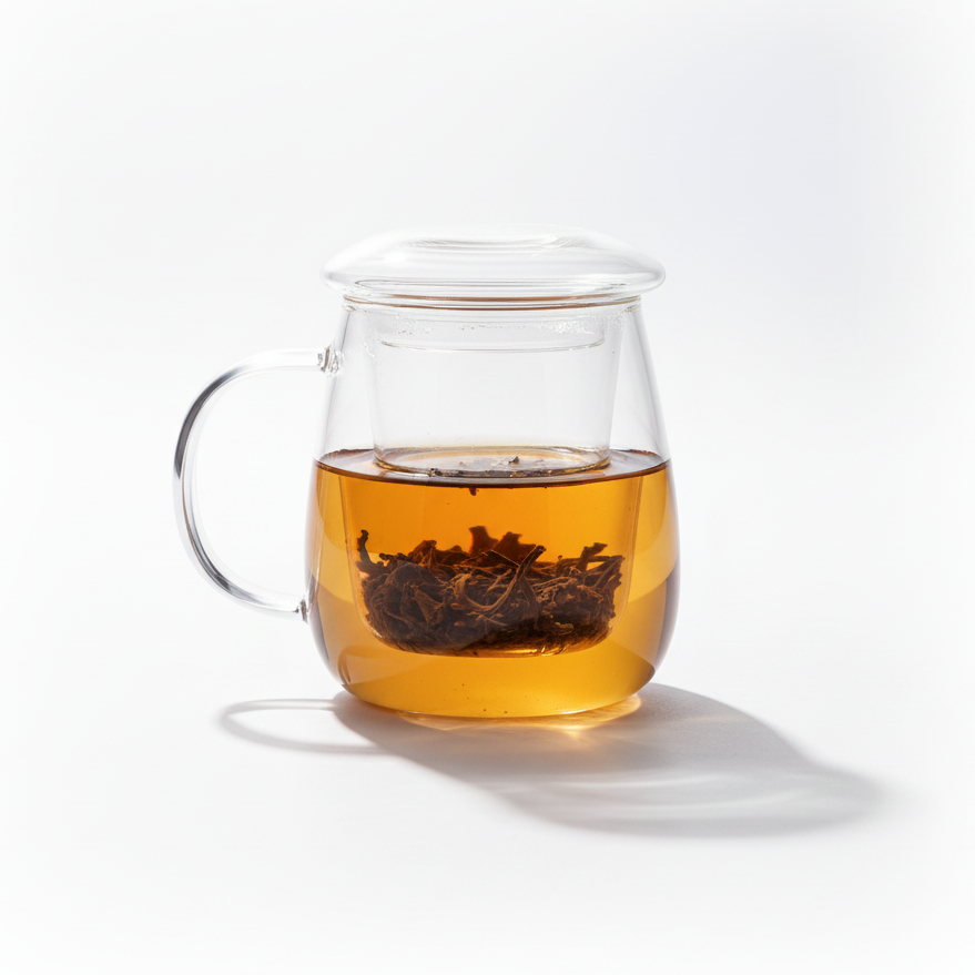 Taza de cristal con infusor - fotografía de producto