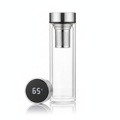 Termo de cristal con tapa y display